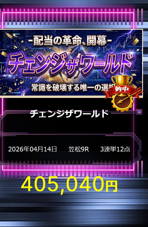 競馬予想サイト「モギトル」4/14的中実績