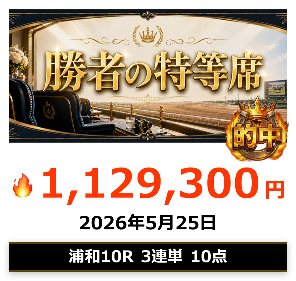 競馬予想サイト「バクガチ」5/25的中実績
