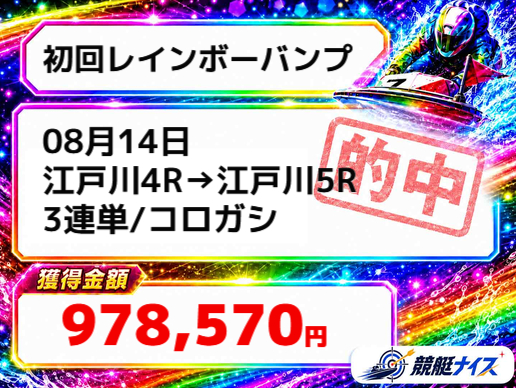 競艇予想サイト「競艇ナイス」8/14的中実績